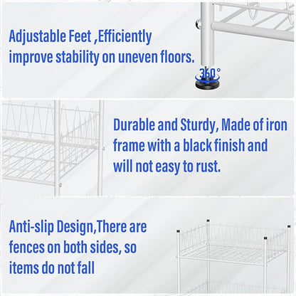 Water Bottle Organizer 3 Tier Vertical Bottled Water Holder Freestanding Metal Drink Storage Shelf Beverage Can Rack, Kitchen Pantry Tumbler Cup Organizer for Floor, Silver
