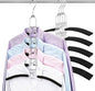 Mastom Space Saving Clothes Hangers, Multilayer Metal Hanger 4 Pack 5 in 1 Space Saver Coat Hangers, Anti-Slip Foam Padded Shirt Suit Hanger for Closet Storage Organizer