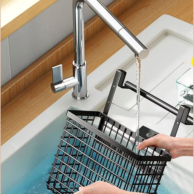 Over The Cabinet Door Organiser Storage Basket with Adjustable Heights for Kitchen and Bathroom Home Organization Tool