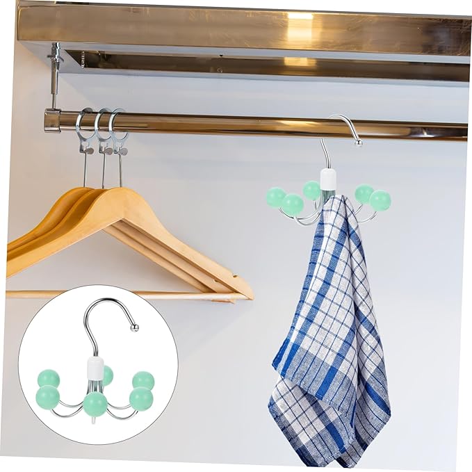 Cabilock 360° Swivel Belt Hanger Closet Organizer - Multi-Functional Rotating Hook for Clothes, Bags, Scarves, and Accessories - Light Green