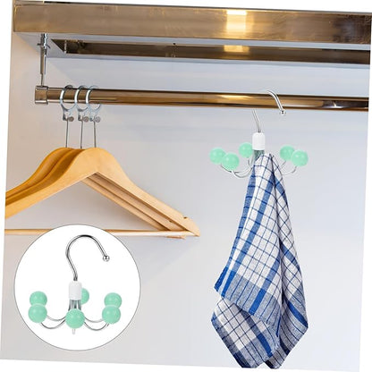 Cabilock 360° Swivel Belt Hanger Closet Organizer - Multi-Functional Rotating Hook for Clothes, Bags, Scarves, and Accessories - Light Green