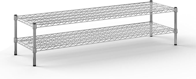 18" Deep x 60" Wide x 14" Height Wire Shelving Kit | 2-Tier | NSF Commercial Storage Rack Unit