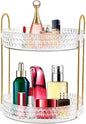 2 Tier Acrylic Lazy Susan Organizer, 360° Rotating Makeup orgaizer & Skincare Storage Tray, Clear Spinning Vanity Organizer for Bathroom Countertop, Cabinet, Dresser, Kitchen, Perfume Organizer