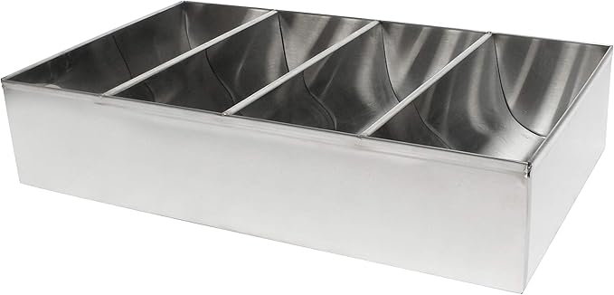 Thunder Group 4-Compartment Stainless Steel Cutlery Box