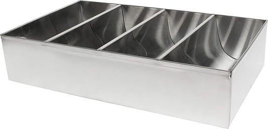 Thunder Group 4-Compartment Stainless Steel Cutlery Box