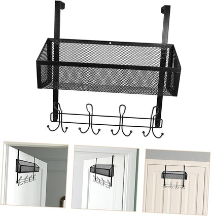 MAGICLULU Door Storage Organizer with Hooks Multi-Layer Mesh Basket Rack for Bathroom Kitchen and Bedroom Waterproof Design Easy Installation Space-Saving Solution