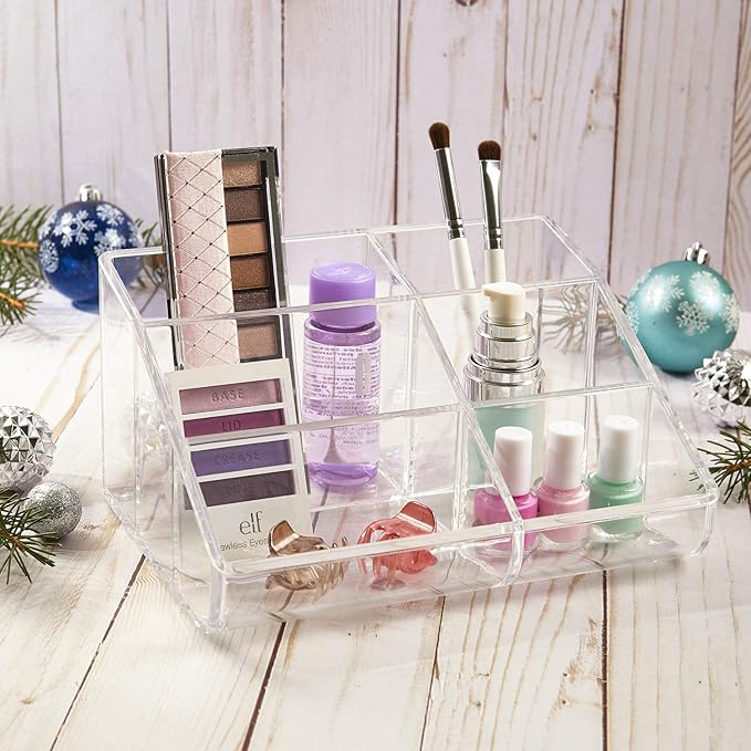 MEKBOK Makeup Organizer - Organize Cosmetics and Beauty Supplies - Acrylic Bathroom Organizers - Clear Plastic Storage Bins For Vanity
