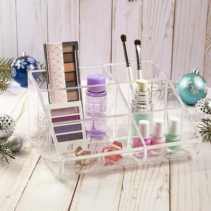 MEKBOK Makeup Organizer - Organize Cosmetics and Beauty Supplies - Acrylic Bathroom Organizers - Clear Plastic Storage Bins For Vanity