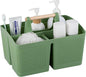 rejomiik Portable Shower Caddy Basket Plastic Cleaning Caddy Organizer Storage Tote with Handle for Bathroom, College, Dorm Room Essentials, Green