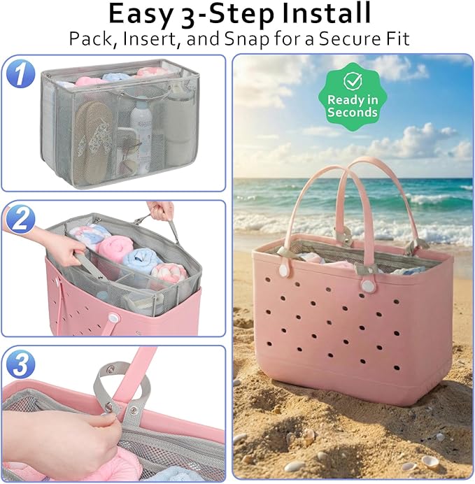 F-color Over the Door Shoe Organizer Bundle with Beach Bag Organizer Insert