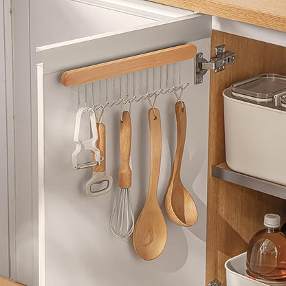 Pull Out Belt Rack for Closet, Sliding Hooks Hanger Rack for Bras Ties Tank Top Scarf Jewelry, Space Saving Organizr for Wardrobe Cabinet, Left & Right Side 8 Hooks Rail, 2 Pcs