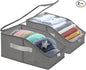 2 PCS Stackable Hat Organizer for Baseball Caps, Hat Storage Holder Holds up to 24 Caps for Closet/Shelf, Hat Box Holder with Clear Window Lid And Sturdy Cardboard, for Closet Bedroom Shelf (Grey)