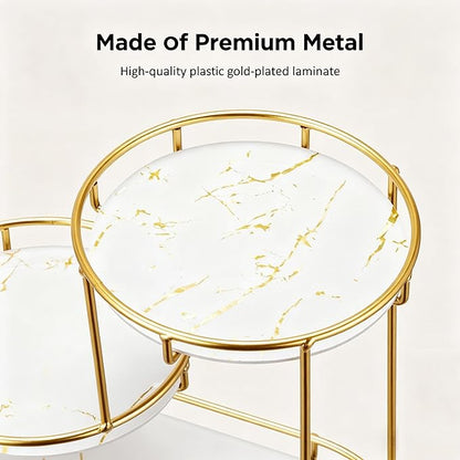 HBlife Makeup Organizer for Vanity, 3 Tier Metal Bathroom Countertop Organizers Skin Care Storage, Bathroom Counter Shelf Skincare Holder Perfume Cosmetic Display, Gold