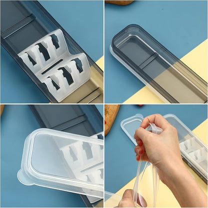 4 Pack Travel Utensil Holder Carrying Case with Slot Stand Storage Box Organizer for Outdoor Reusable Tableware Kit Portable Flatware Cutlery Set Camping Knife Fork Spoon Chopsticks Utensils