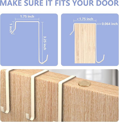 FENTEC 2 Pack Over the Door Shoe Organizer, Hanging Shoe Organizer, 28 Large Deep Pockets Door Shoe Rack with 6 Hooks Shoe Organizer for Shoes, Sneakers, and Home Accessories, Beige