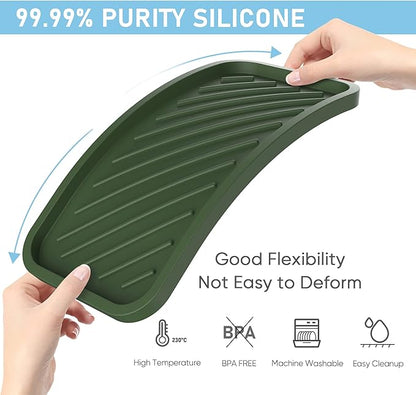 EG-SIPRO Silicone Sponge Holder, Large 10" Kitchen Sink Organizer Tray with Soap & Sponge Holder for Bathroom Counter & Dish Soap