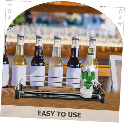 2pcs Automatic Pusher Can Dispenser for Refrigerator Stable Material Soda and Beer Organizer Easy-install Fridge Drinks Organizer for Neat Beverage Storage