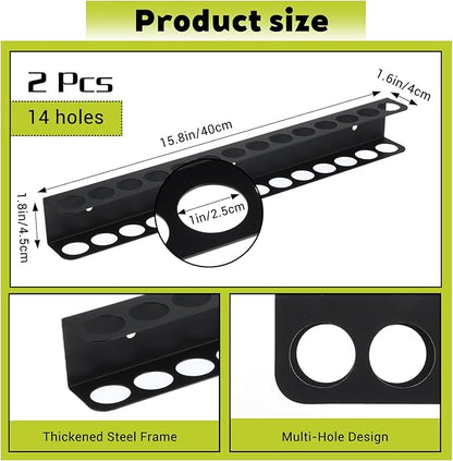2 Pcs Screwdriver Plier Organizer Wall Mount, Screwdriver Rack, Metal Plier Holder Utility Tool Holder Organizers and Storage Rack for Garage Workshop Workbench Tool Chest Cart