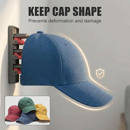 JBD Hat Organizer for Wall - No Drilling Hat Rack for Baseball Caps, 2 Pack Wall Mounted Hat Rack Holds 20 Hats, Space Saving Hat Storage for Closet Door Bedroom, Damage-Free Cap Holder