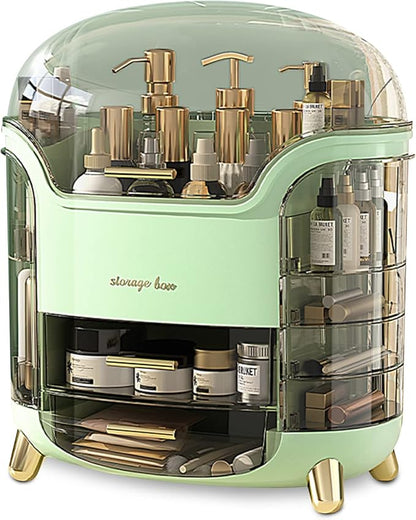 Ergocar Portable Light Luxury Series Multi-Function Lipstick, Make Up Box Dustproof Cosmetics Skin Care Products Storage, Jewelry Organizer Case - Green
