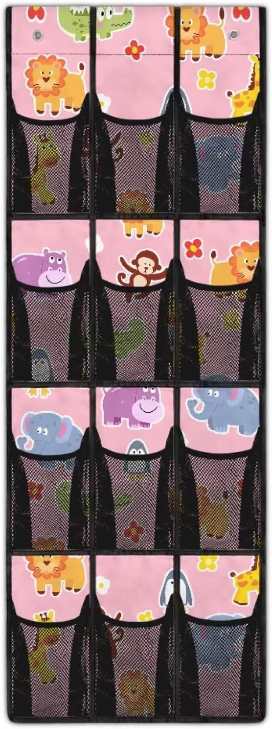 Generic Cute Animals Over The Door Shoe Organizer Hook Design Shoes Rack Storage Organizer Over The Door Can Be Easily Folded Into A Flat Shape for Easy Storage and Carrying