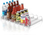 Drink Organizer for Mini Fridge (Fits Depth ≥ 12.2"), 12oz 16oz 20oz Soda Can Dispenser, Width Adjustable Automatic Pusher Glide, 12.2" D 6ROW Holds 24 Cans, White