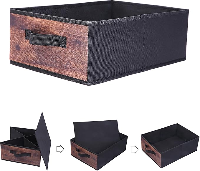Clothings Collapsible Storage Bins, Foldable Organizers and Storage Baskets Cube Storage Bin for Bedroom Living Room (4 Pack, MZWL, 15.4x11.4x5.5inch)