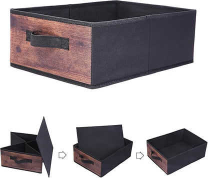 Clothings Collapsible Storage Bins, Foldable Organizers and Storage Baskets Cube Storage Bin for Bedroom Living Room (4 Pack, MZWL, 15.4x11.4x5.5inch)