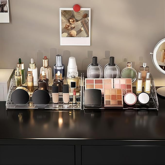 Perfume Organizer- 3 Tier Cologne Stand Clear Plastic Cologne Organizer for Men/Women Fragrance, Lotion, Skincare Display Holder Shelf (1 Pack-Clear)