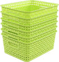 Plastic Storage Woven Basket Bins, 6 Packs