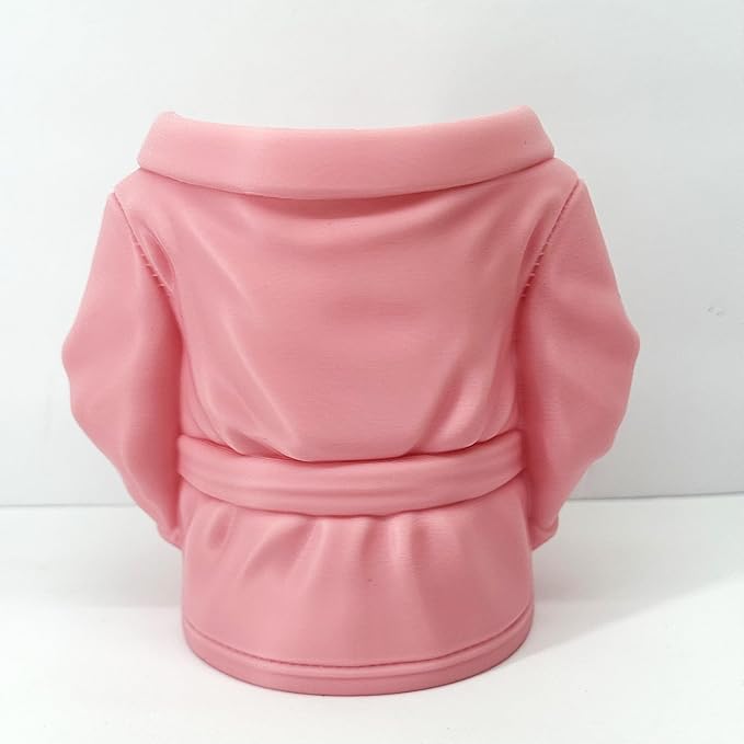 2pcs Bathrobe can holder for Beer & Soda, 4.75" 3D Printed Bath Robe Can Holder, Unique Beer Holder, Spa Day Novelty Gift, Housewarming Present NO CAN or BRUSHES INCLUDED (PINK)