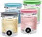 NANOBABY Pints and Lids Replacement Compatible with Ninja Swirl by Creami NC700 Series Ice Cream Makers, 16oz Cup Containers Replacement for Creami Swirl NC701 NC701Q CN701CO, 4-Pack, BPA Free, Clear