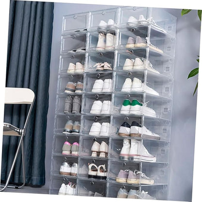 ABOOFAN 4pcs Stackable Shoe Storage Box Organizer Lids Shoe Boxes Lids for Storage Organizing