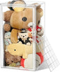 XXXXX-Large 13.8”x 12.2”x 23.6" Acrylic Display Case Extra Large Tall Boot Shoe Storage Box with Magnetic Lid Clear Giant Figure Collection Showcase with a Division Board