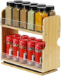 2 Tier Pull Out Spice Rack Organizer, Bamboo Sliding Spice Rack for Kitchen Cabinet, (4.4" W x 10.6" D x 10.4" H) Spice Storage, Pantry Organization