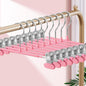 HUADYMEET 20 Pack 12Inch Pants Hangers with Wide Clips,Metal Trouser Hanger for Jeans.Space Saving Skirt Hangers Heavy Duty Non-Slip Adjustable Clothes Shorts Hanger for Women,Men,Pink
