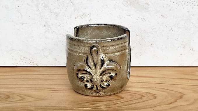 Fleur De Lis Sponge Holder for Sink White French Country Farmhouse Decor Compact Handmade Drain Rack (Bronze/Brown)