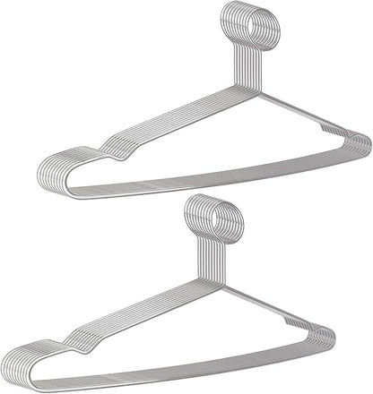 20 PCS Heavy Duty Metal Hangers Stainless Steel Anti-Theft Security Closed Loop Wire Coat Hangers for Hotels and Hospitality 16.5 Inch