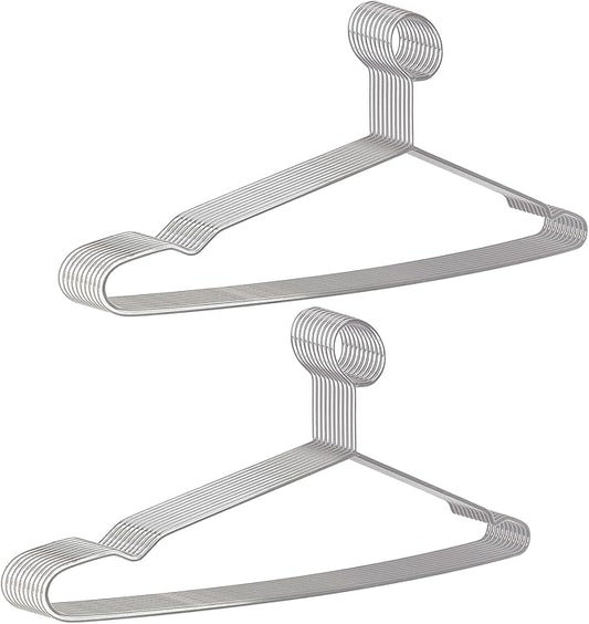 20 PCS Heavy Duty Metal Hangers Stainless Steel Anti-Theft Security Closed Loop Wire Coat Hangers for Hotels and Hospitality 16.5 Inch