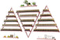Elegant Gold Wall Mounted Nail Polish Rack - Set of 6 Triangular Cosmetic Display Shelves for Essential Oil Bottles, Organize Your Lipsticks and Perfumes in Style at Home or Salon (Pink)