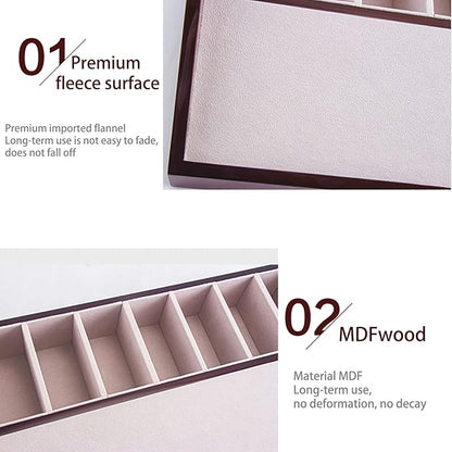 High-end Belt Storage Box,Tie Display Case, Lacquer Belt Display Rack Multi-Grid Wooden Grain Belt Box, Perfect etc