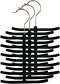 3-Pack Non-Slip Velvet Tie Hanger Organizer Rack by Home Basics | 360° Rotatable Hook | Holds 12 Ties Each | Versatile for Belts and Scarves | Slim Design