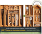 keechee 6-Piece Bamboo Drawer Organizer Set, 2.2" Deep Multi-Use Organizers for Utensils, Silverware, Cutlery, Desk, Bathroom, Junk Drawer & Makeup, Non-Slip Feet Included.