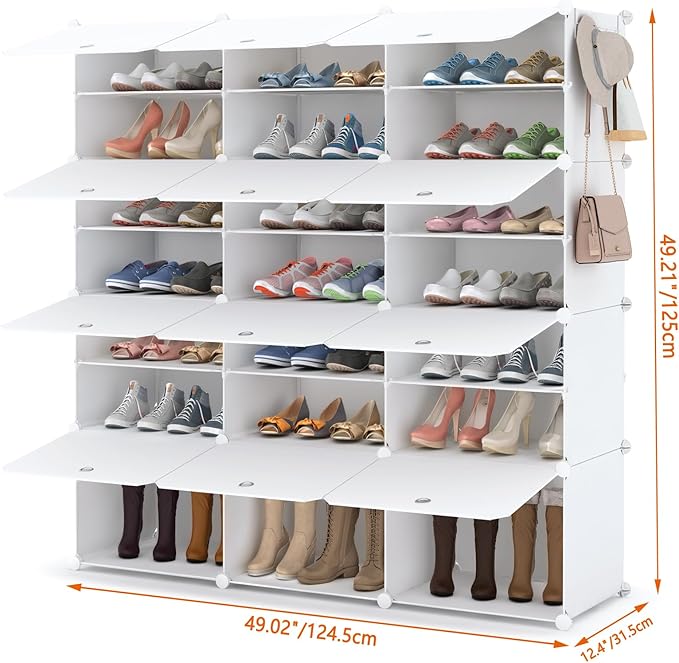 HOMIDEC Shoe Storage Cabinet, 48 Pairs Shoe Rack 3 by 8 Tier Space Saving Shoe Organizer for Closet Hallway Living Room Bedroom Garage