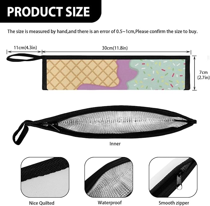 Ice Cream Flatware Storage Bag Tableware Carrier Bag Dinnerware Organizer Easy of Cleaning & Light to Carry with Handle Holds up to The Rest of Time