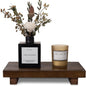 zoocatia Small Wood Tray Pedestal Stand Farmhouse Bathroom Decor Decorative Wooden Riser Kitchen Soap Dish Holder for Vanity, Counter, Sink, 9" x 5.9" - Walnut