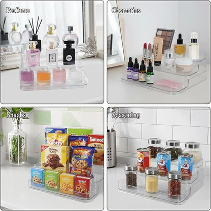 2 Pack Perfume Display Mini Perfume Organizer & Mini Scented Oils Organizer Vanity Display Case, 3 Tiers Perfume Cabinet for perfume shelf Clear Acrylic Display Case a Great Storage Helper at Home