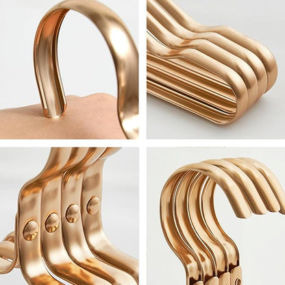 20 Pack Gold Aluminum Coat Hangers, 16.5” Premium Matte Hanger, Lightweight Smooth & Sturdy for Standard Size Suits, Clothing, Jacket, Pant, Dress, Shirts, Skirts