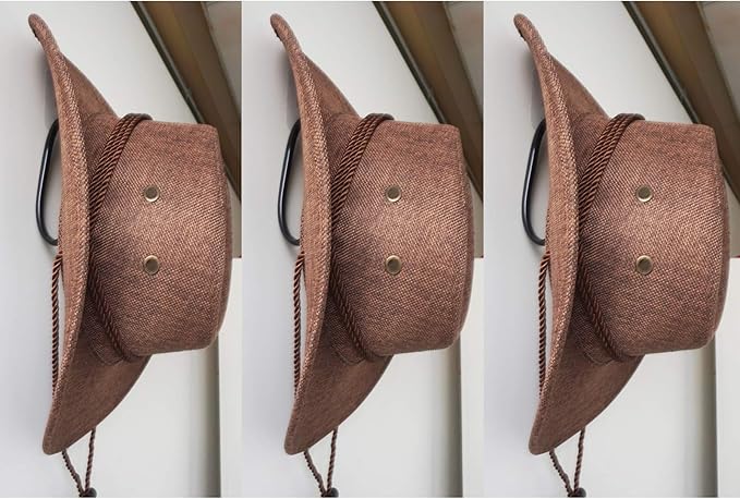 Universal - DIY Metal Adjustable Rack - Cowboy Hat Rack, Fold-Up Wall Hanging Storage Display,Cowboy Hat Holder,Cowboy Hat Organizer,Cowboy Hat Dryer Stand - Self-adhesive (no need for drilling) 3pack