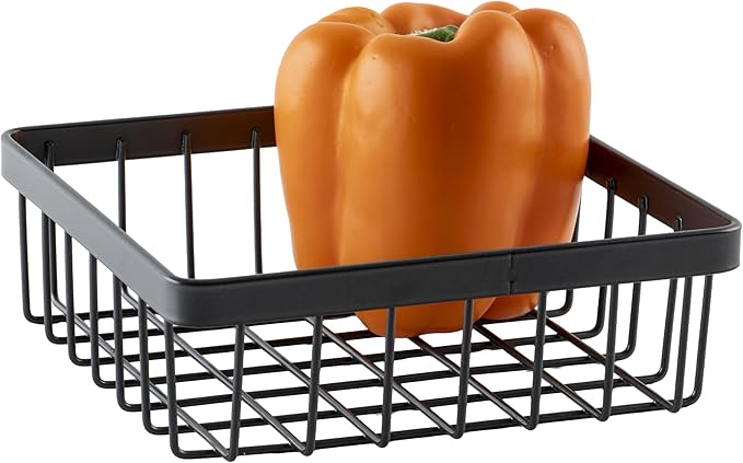 G.E.T. WB-662-MG Square Metal Storage Wire Basket for Pantry, Produce and More, 6" x 6" x 2"
